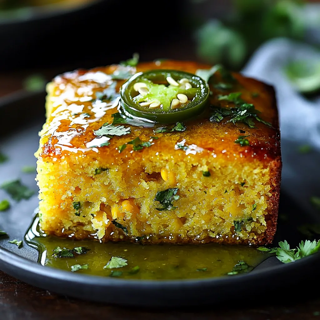 Pain de Maïs aux Jalapeños et son Glaçage au Miel et Citron Vert