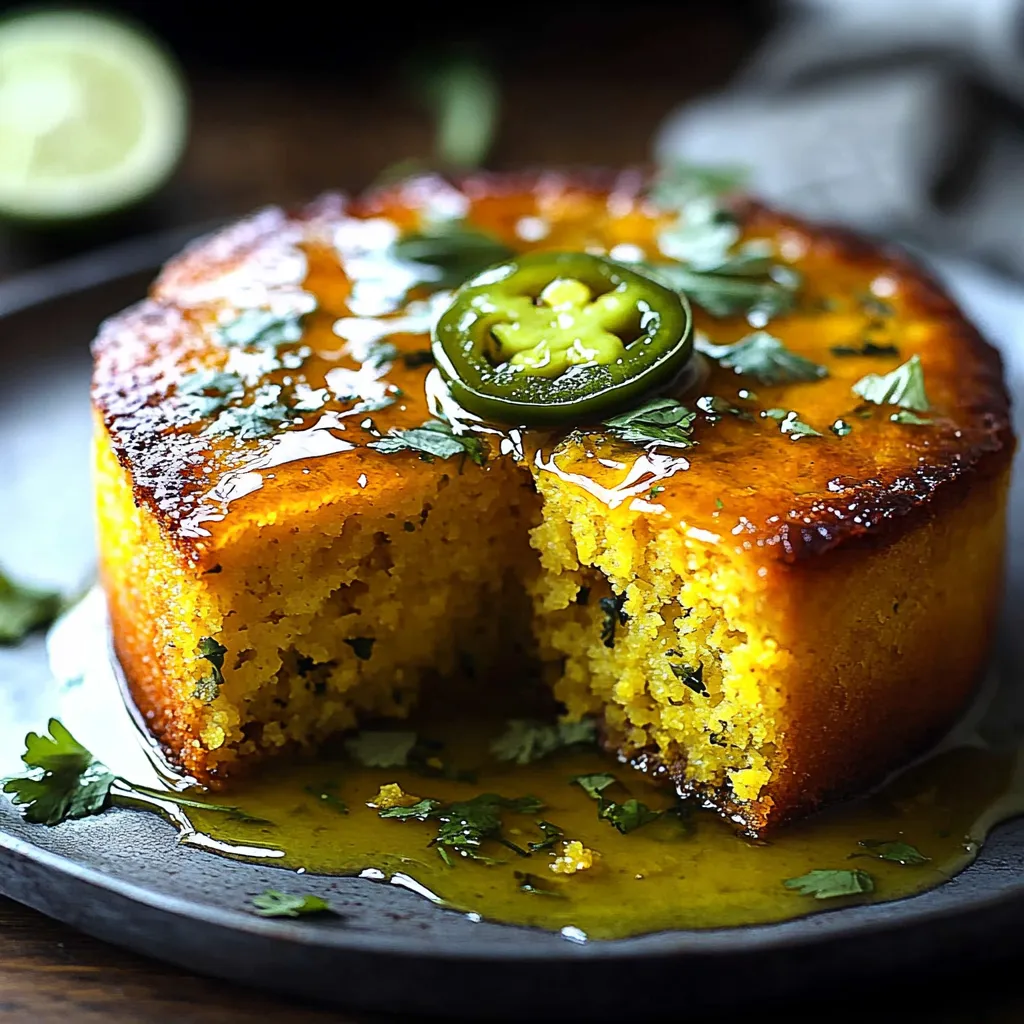 Délicieux Pain de Maïs aux Jalapeños avec Glaçage au Miel et Citron Vert