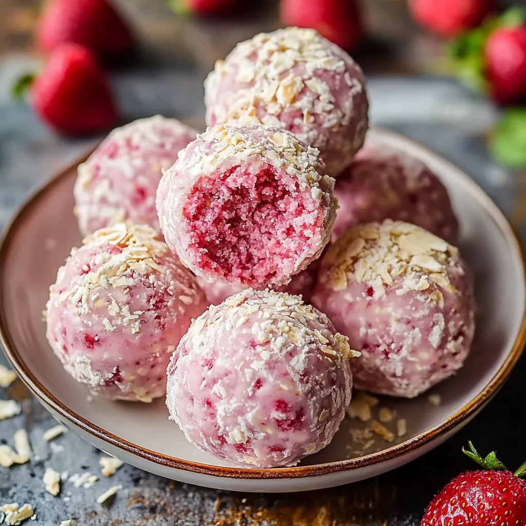 Boules Protéinées Cheesecake Fraise Faciles