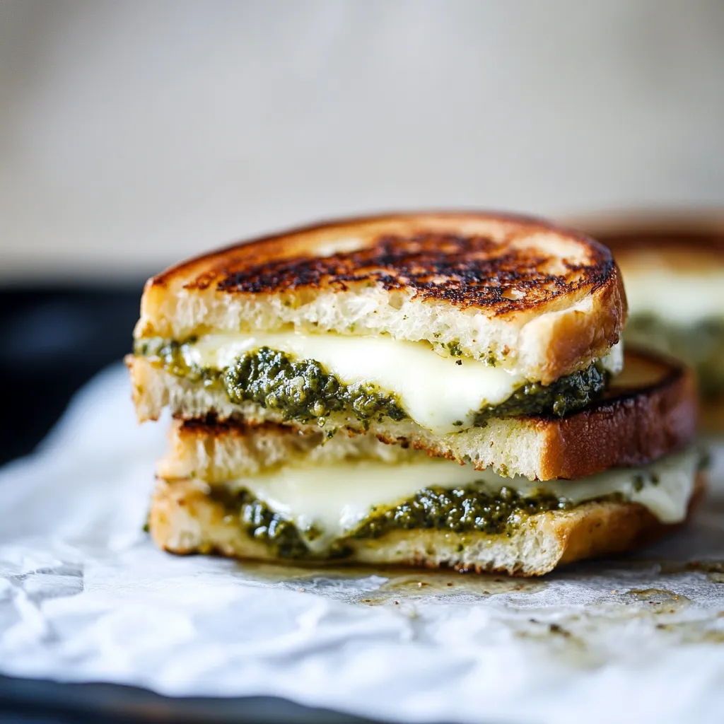 Sandwich Grillé Mozzarella et Pesto