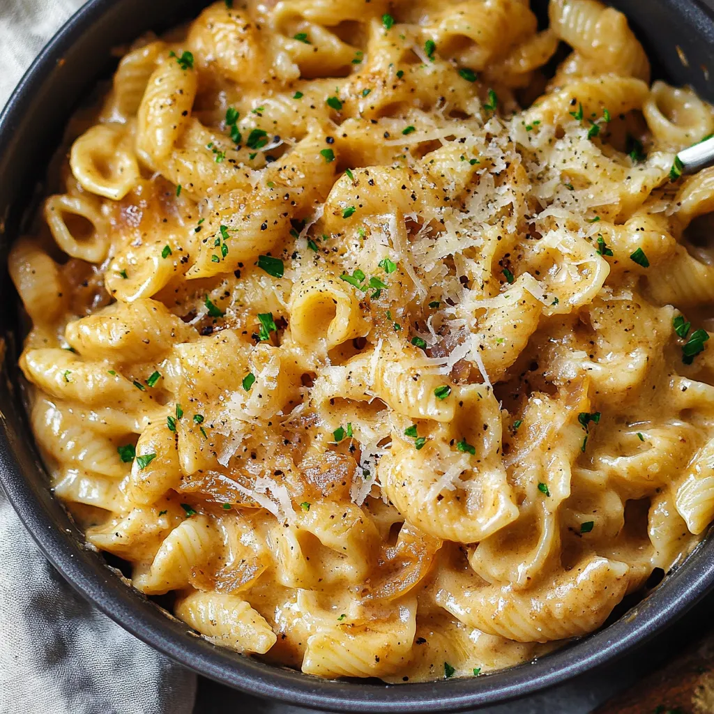 Pâtes à l'Oignon Gratinées en Une Casserole