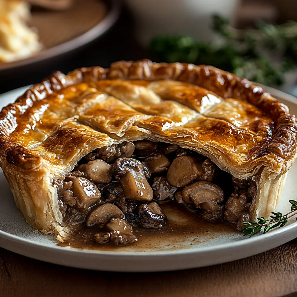 Tourte Classique au Boeuf et aux Champignons