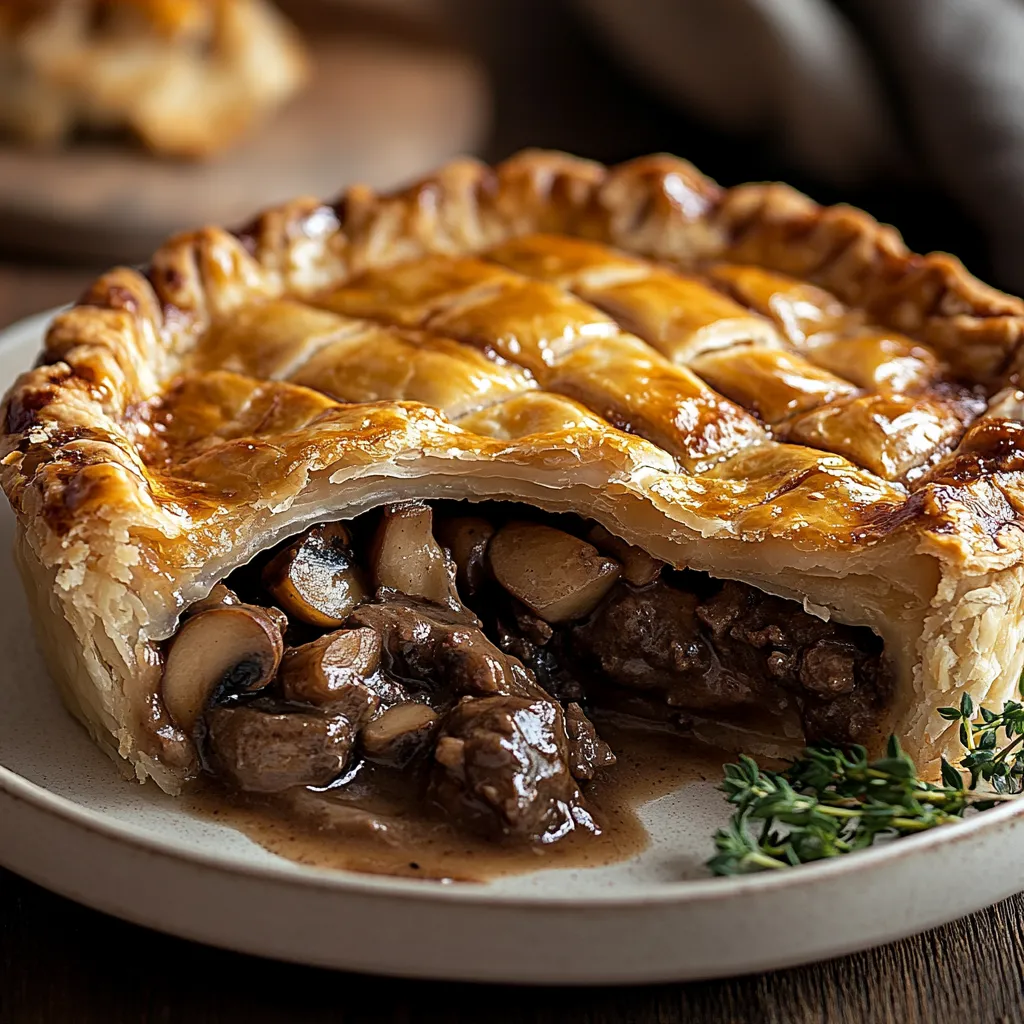 Délicieuse Tourte au Boeuf et aux Champignons