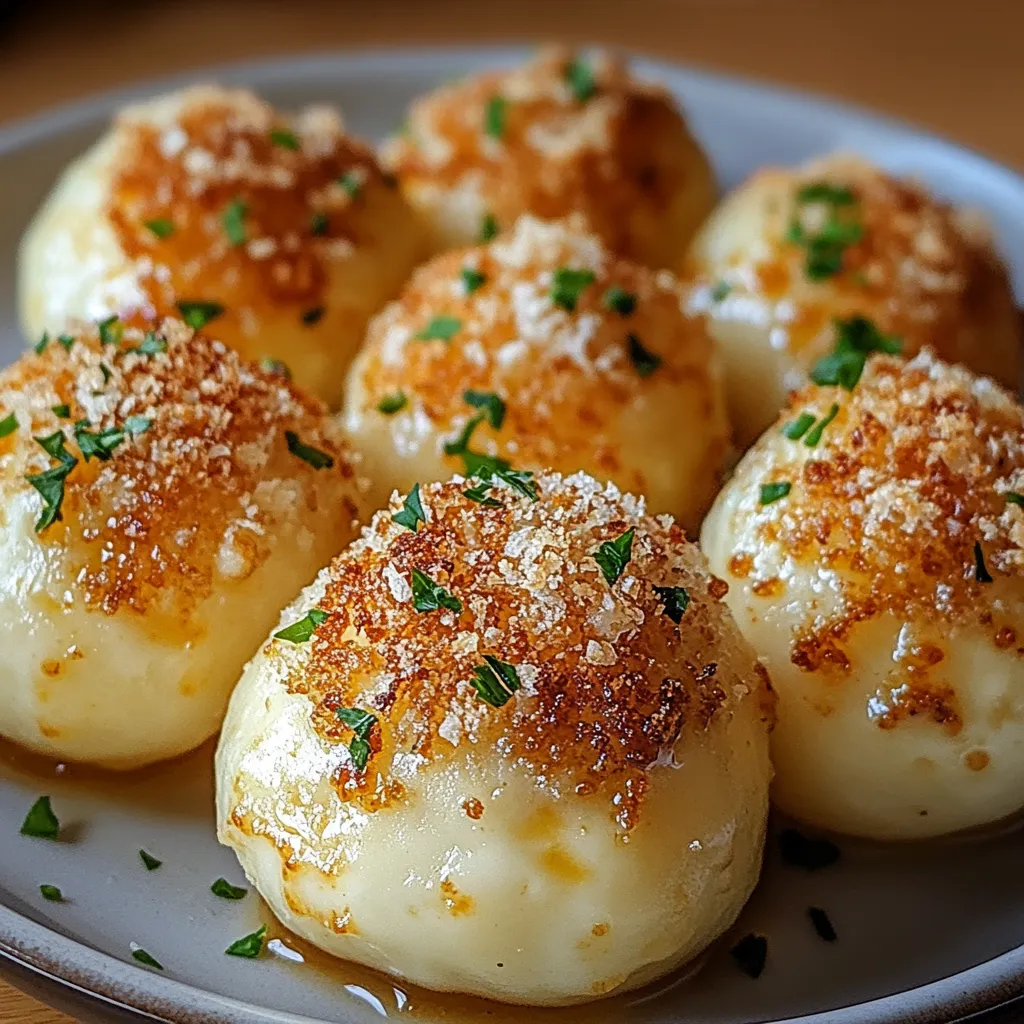 Une assiette avec plusieurs boules croustillantes de différentes tailles.