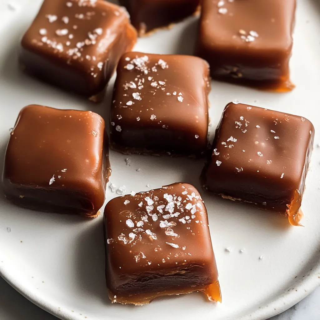 Une assiette de carrés bruns sucrés.