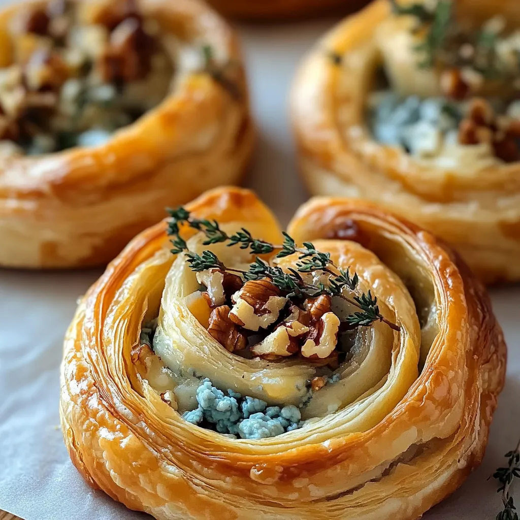 Une pâtisserie avec une garniture bleue.
