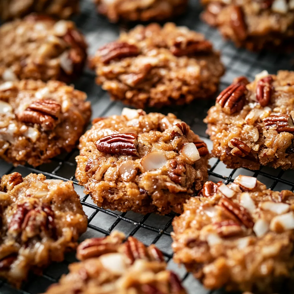 Un plateau de biscuits aux noix de pécan.