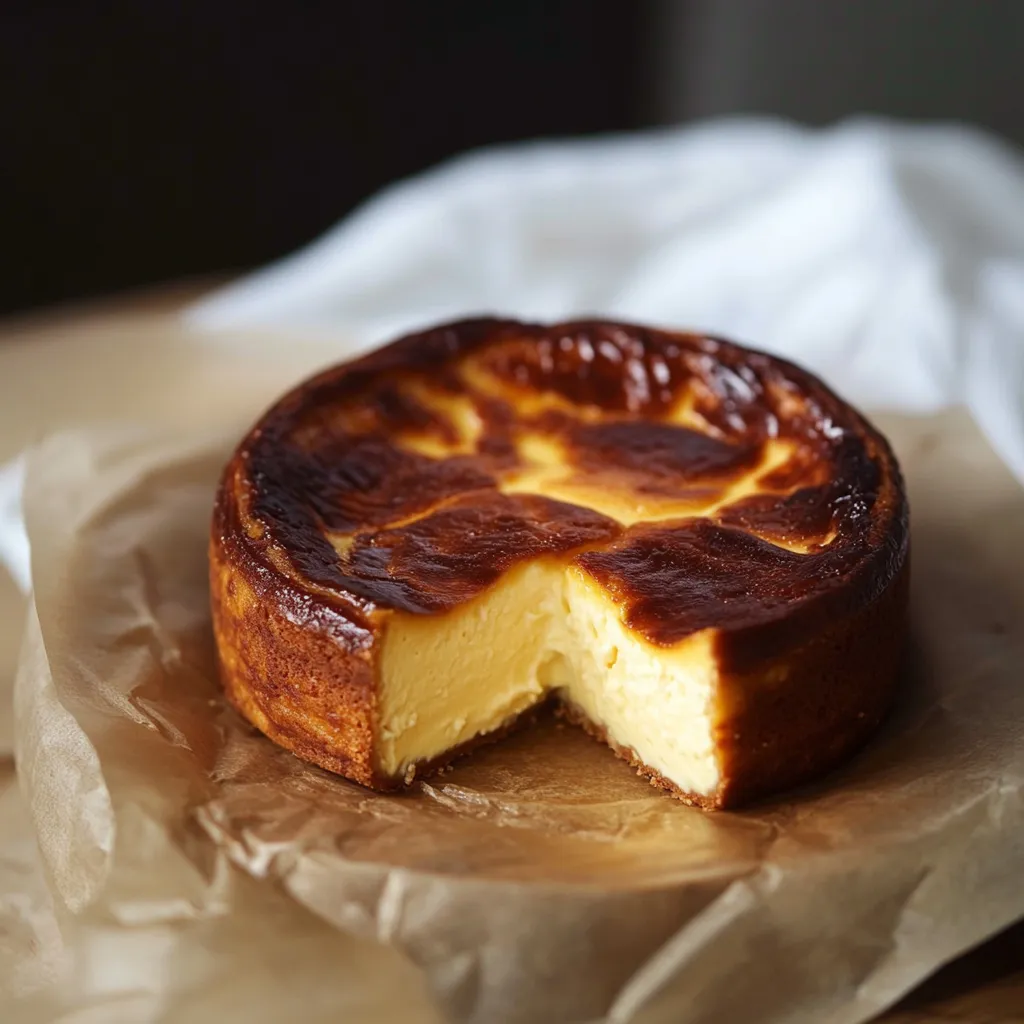 Une part de cheesecake sur une serviette en papier.