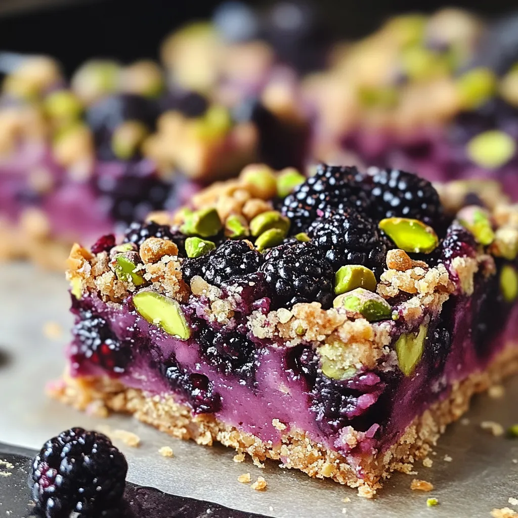 Une part de tarte crumble aux myrtilles.