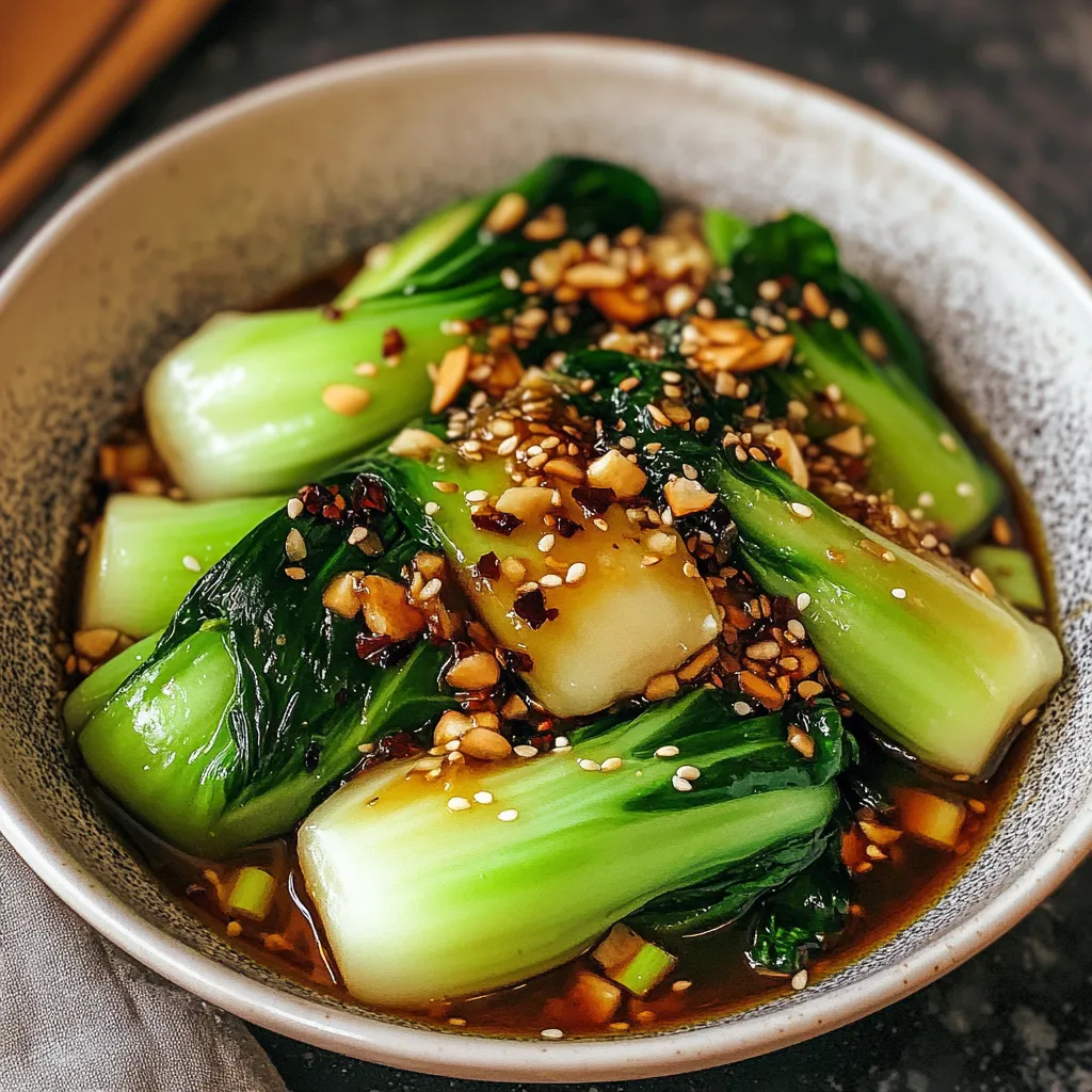 Un bol de nourriture avec un légume vert dedans.