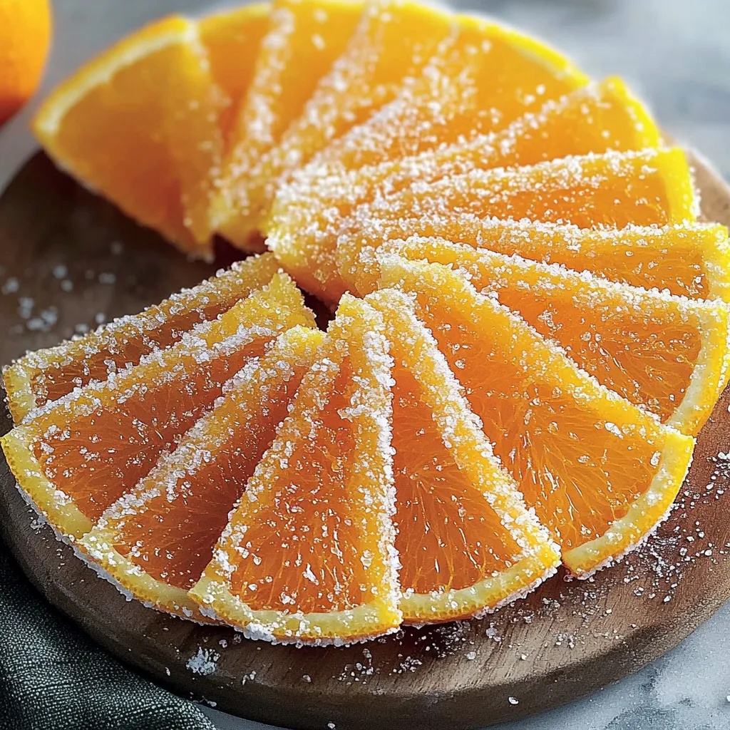 Une tranche d'orange saupoudrée de sucre.