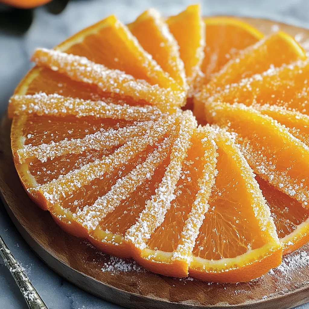 Une tranche d'orange saupoudrée de sucre.