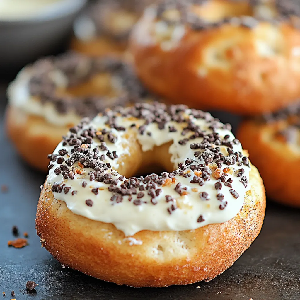 A donut with white frosting and chocolate sprinkles.