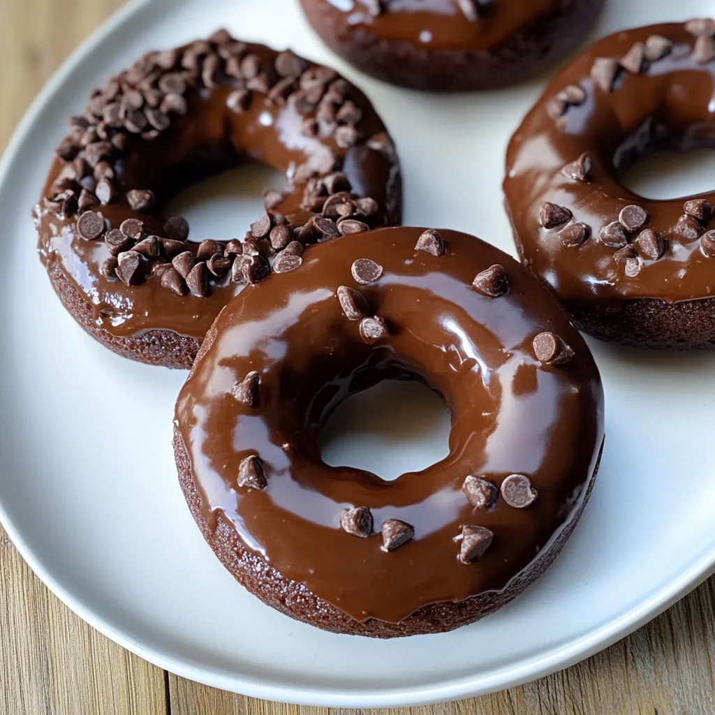 Donuts au chocolat avec pépites de chocolat.