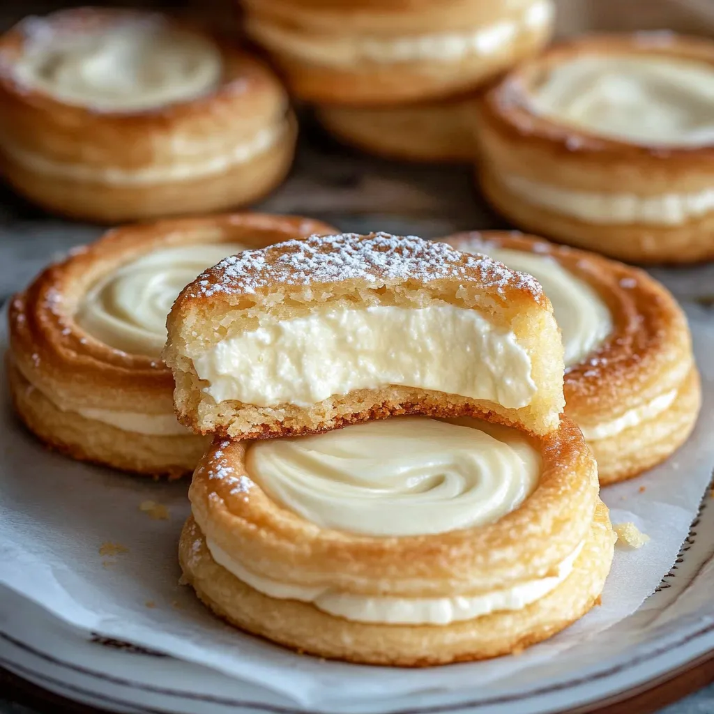 Une assiette de pâtisseries avec glaçage blanc.