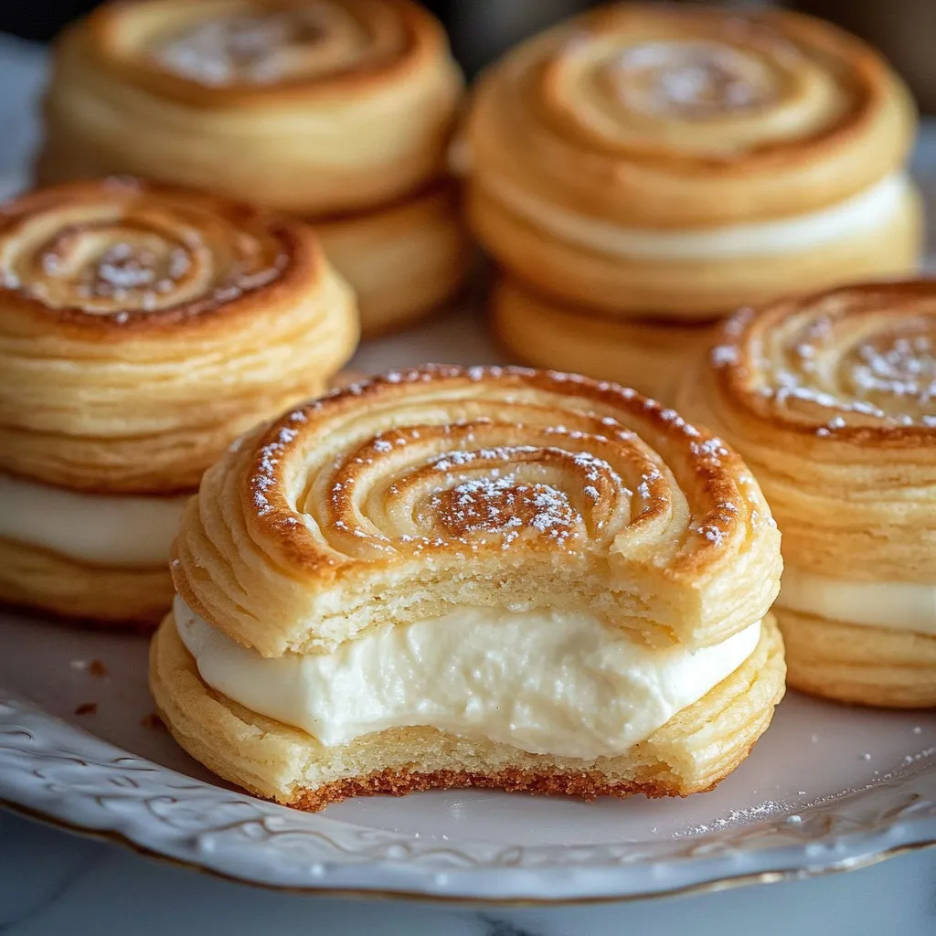 Une assiette de pâtisseries saupoudrées de sucre glace.