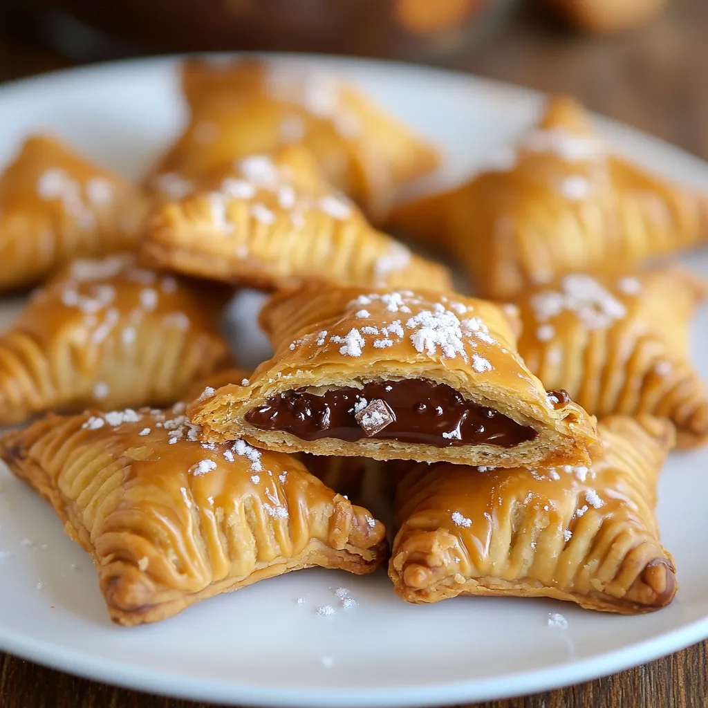 Une assiette de pâtisseries avec du chocolat et du sucre par-dessus.
