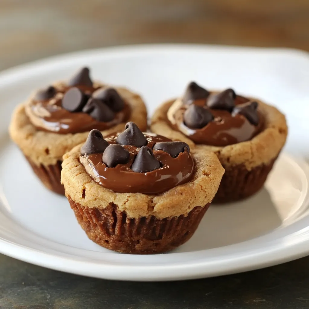 Trois cookies aux pépites de chocolat sur une assiette blanche.
