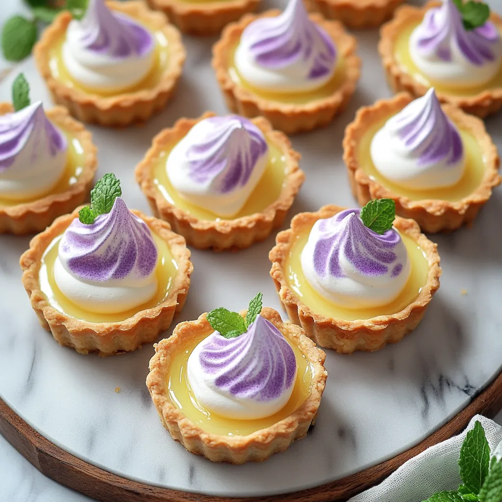 Une assiette de desserts avec garniture jaune et topping violet.