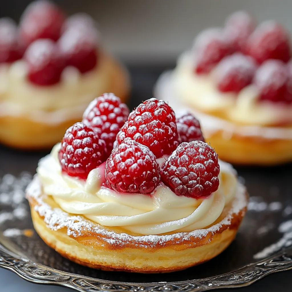 Viennoiserie aux framboises avec glaçage blanc.