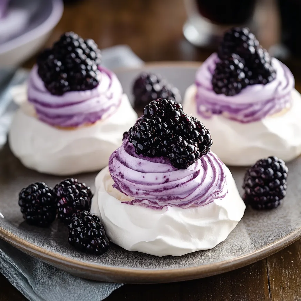 Une assiette de dessert avec des mûres par-dessus.