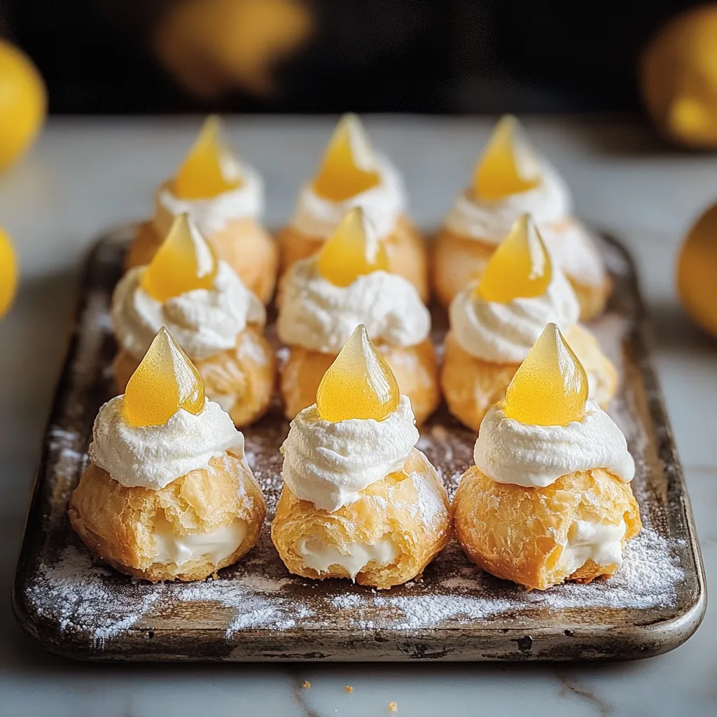 A tray of lemon meringue desserts.