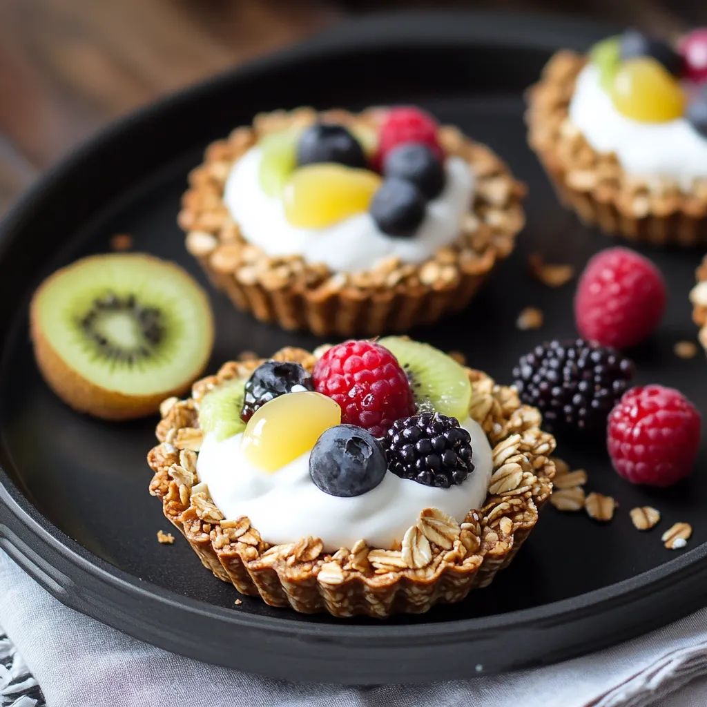 Une assiette de fruits et céréales.