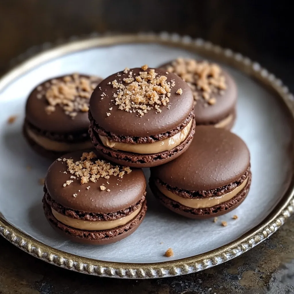 Une assiette de biscuits au chocolat avec des noix sur le dessus.