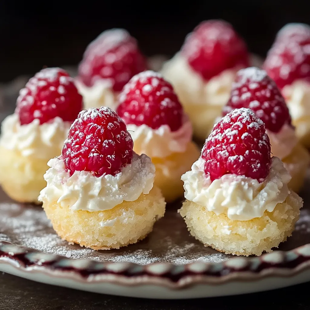 Une assiette de gâteau blanc aux framboises.