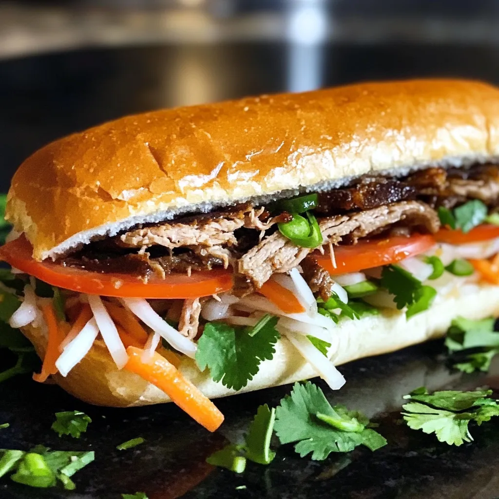 Un sandwich aux légumes et viande.