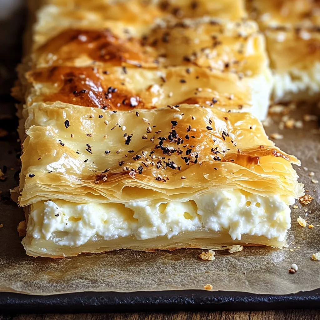 Une tranche de pâtisserie avec du fromage blanc par-dessus.