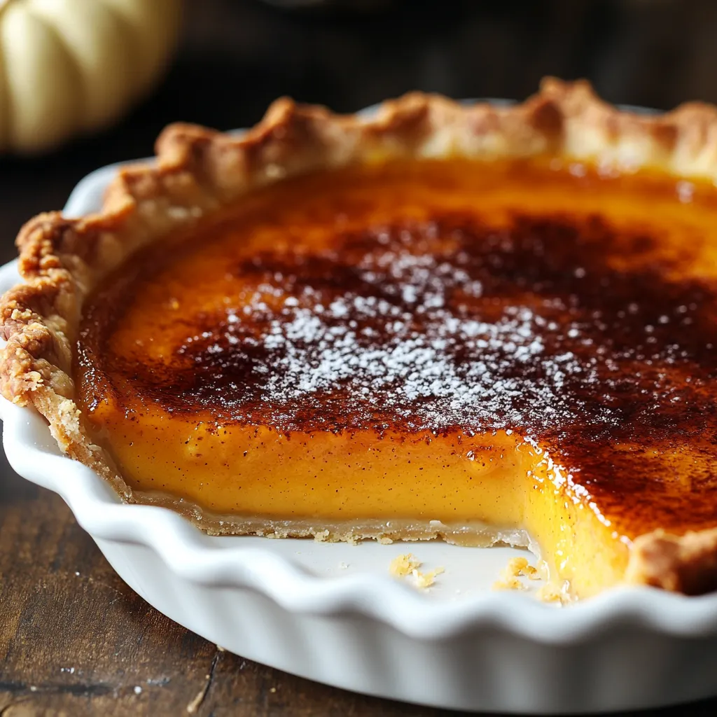 Une tarte avec une croûte dorée et une garniture jaune.