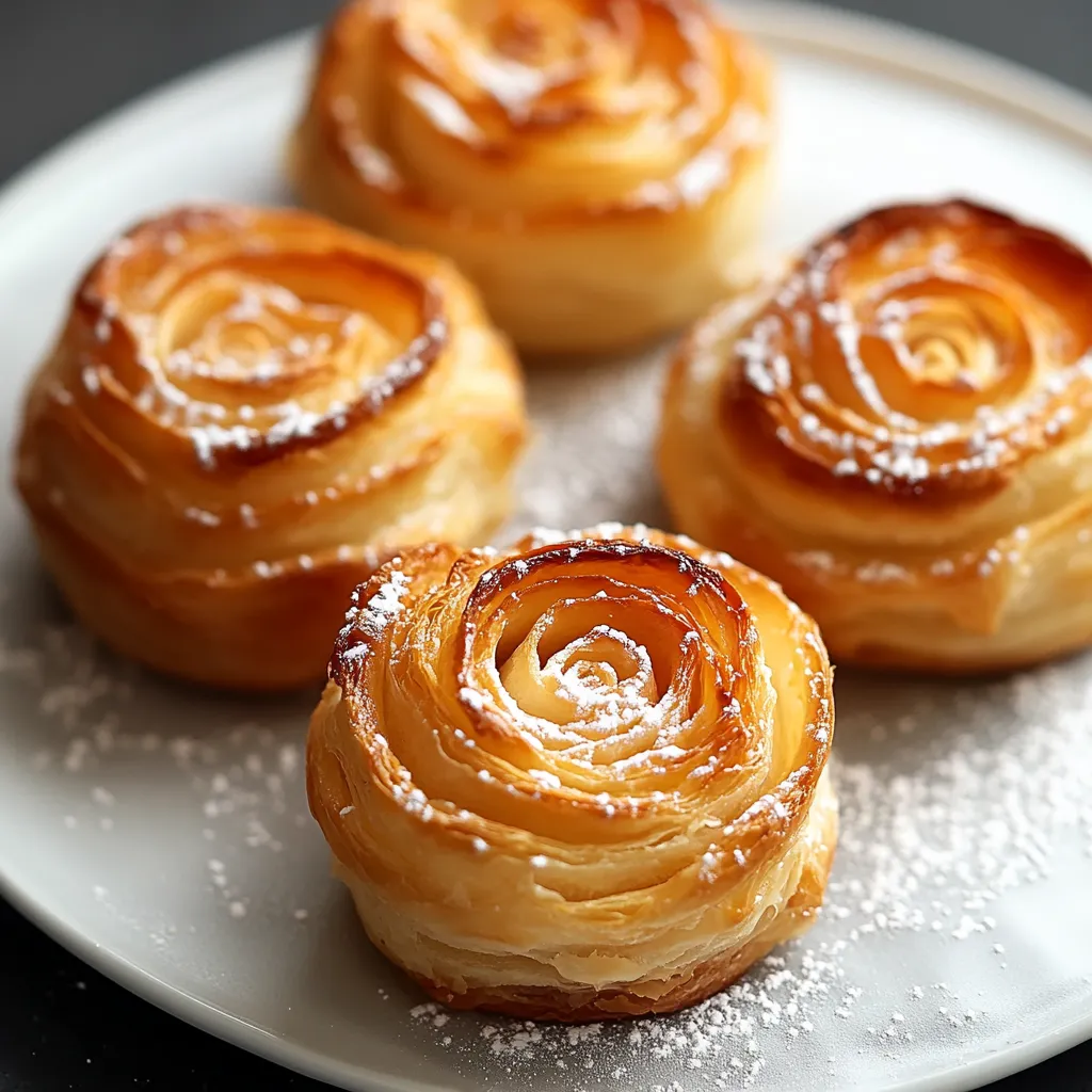 Une assiette de pâtisseries saupoudrées de sucre glace.