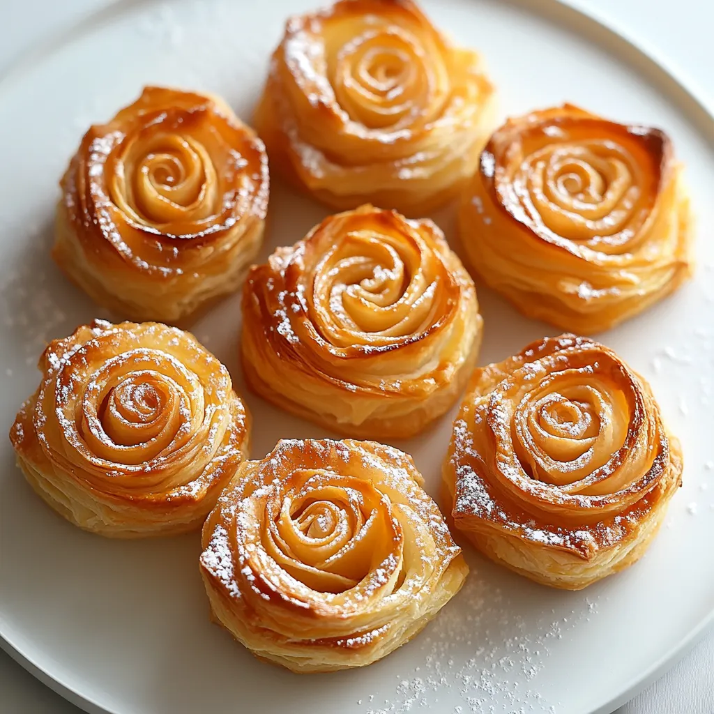 Une assiette de pâtisseries avec un design de rose.