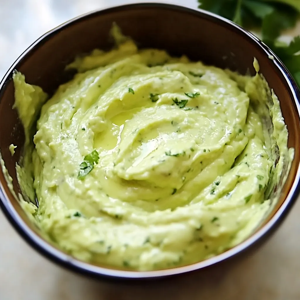Un bol de sauce verte.
