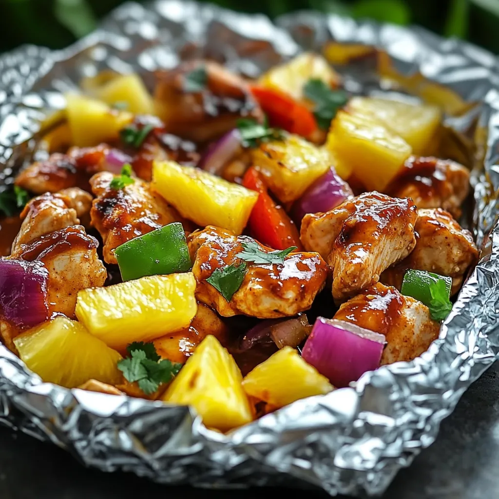 Papillotes de Poulet BBQ & Ananas
