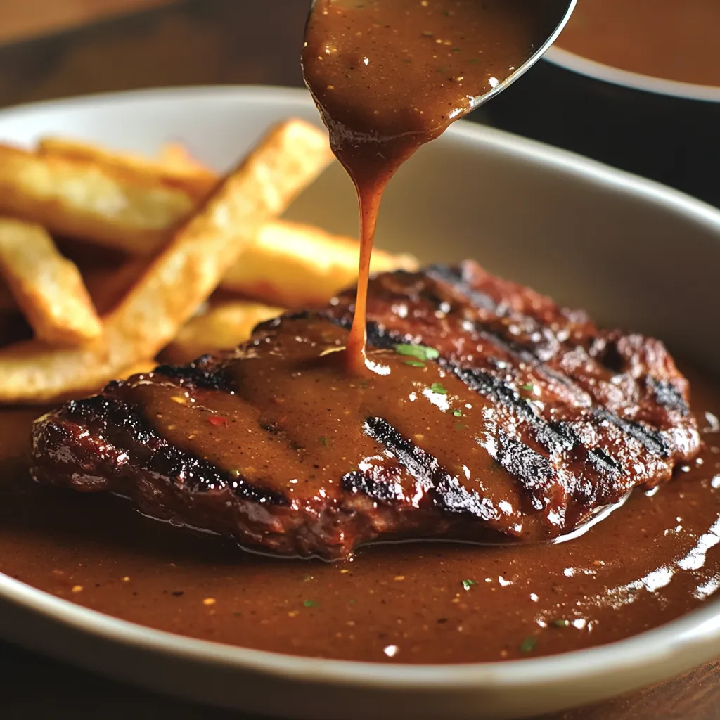 Un bol de ragoût avec viande et sauce.