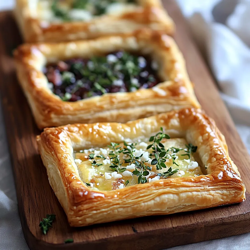 Quatre petites tartelettes sur une planche en bois.