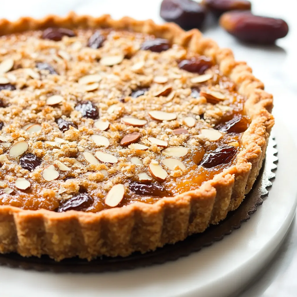 Une tarte avec un topping croustillant.