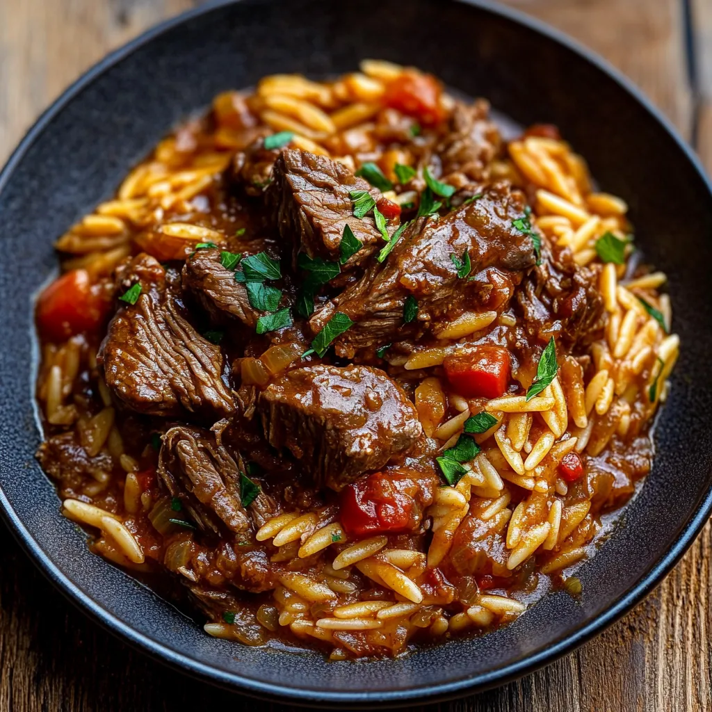 Un bol de ragoût de bœuf avec riz et légumes.