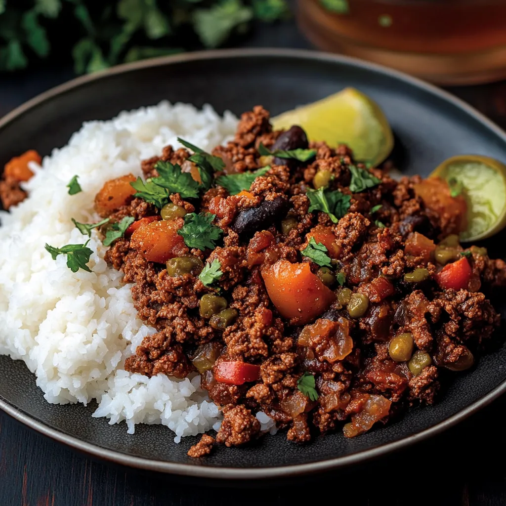 Une assiette de nourriture avec du riz et de la viande.