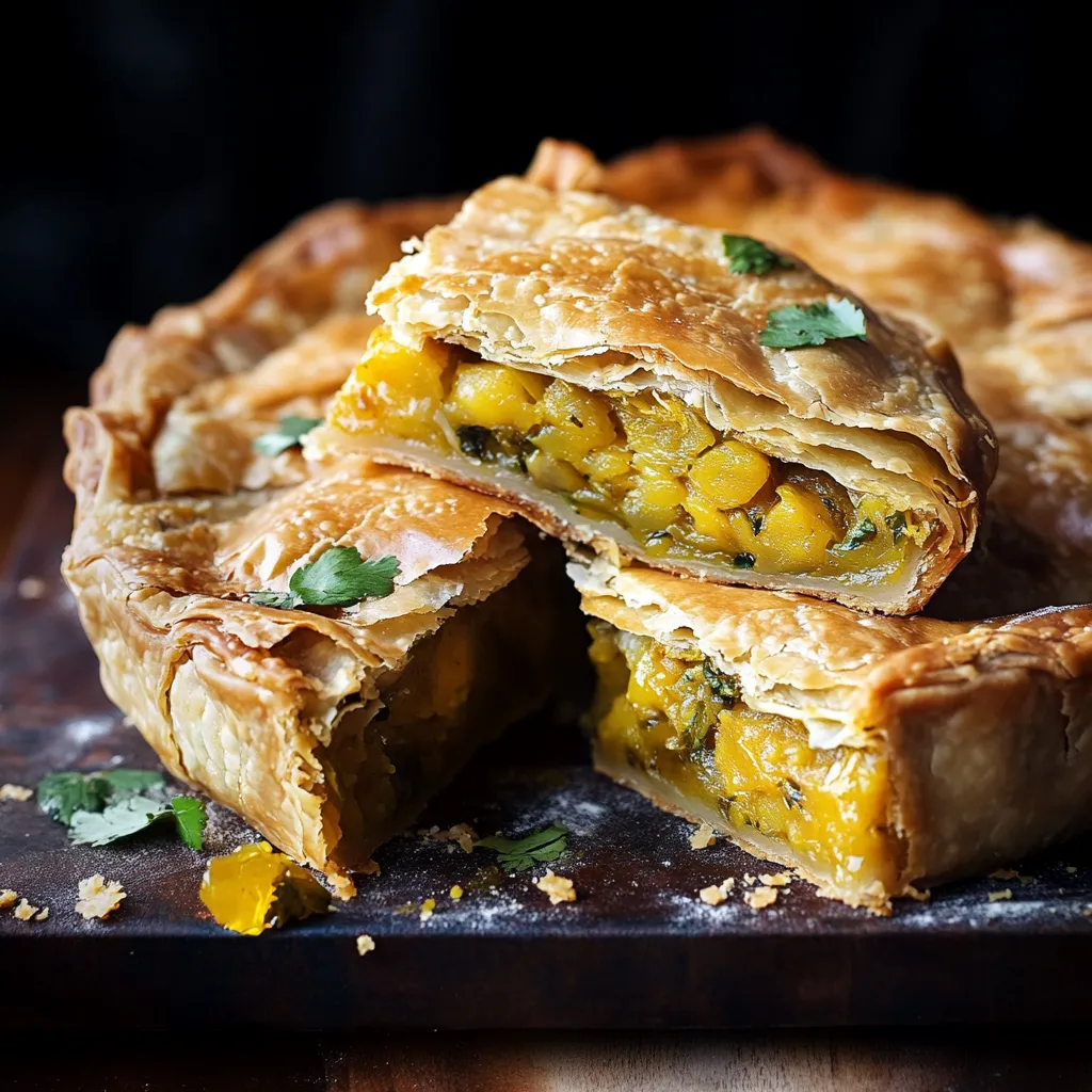 Une part de tourte avec maïs et oignons verts.