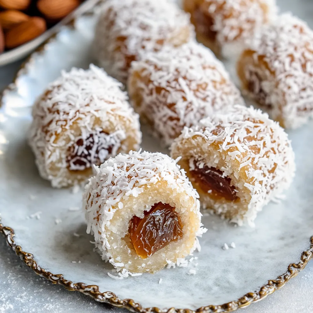 Une assiette blanche garnie de petites bouchées sucrées décorées.