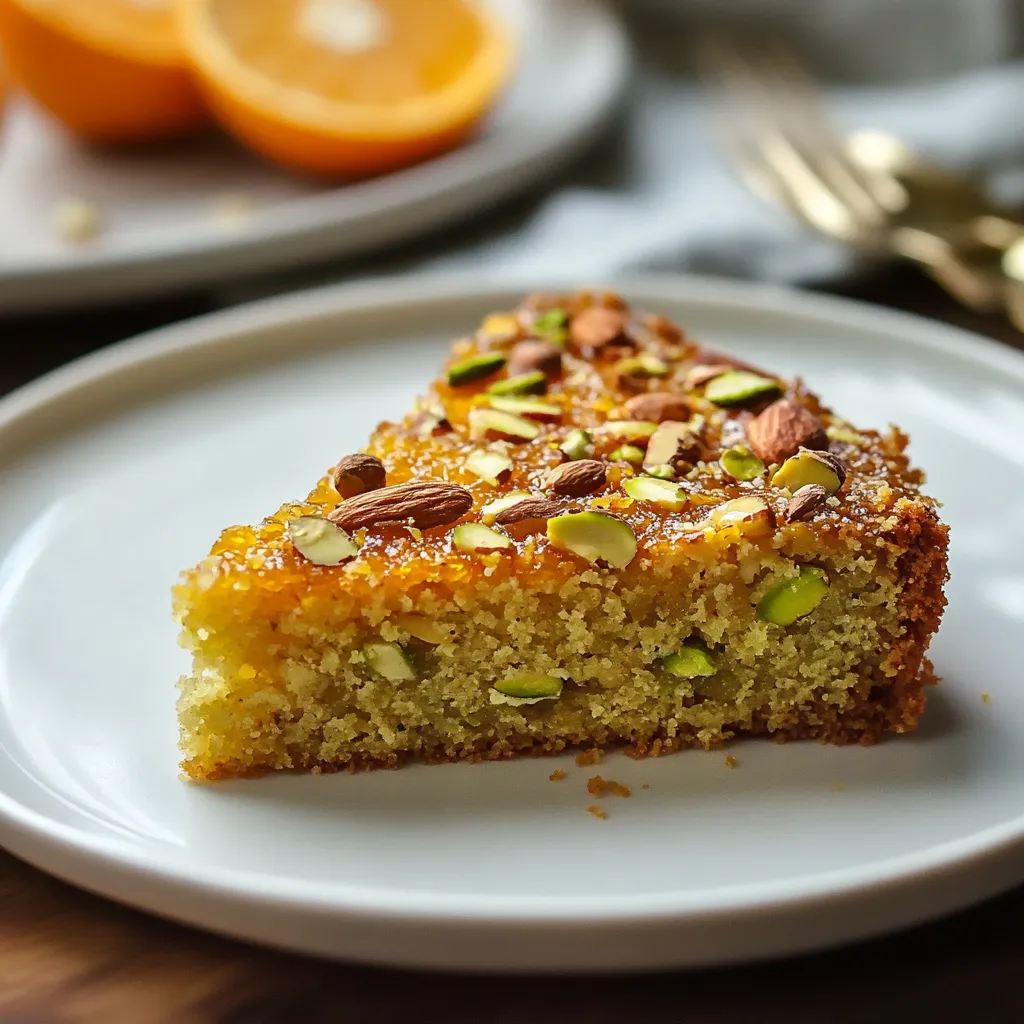 Une part de gâteau garnie d'amandes.