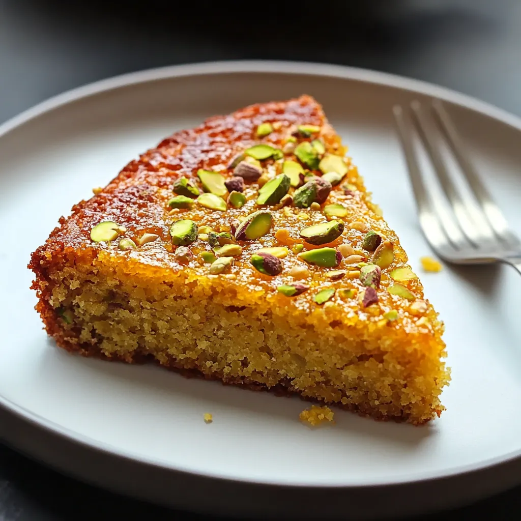 Une part de gâteau aux amandes sur une assiette.