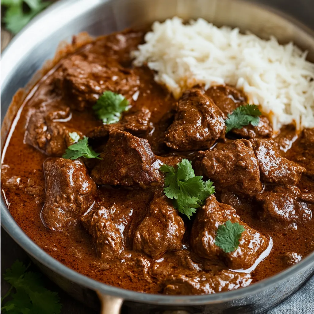 Un bol de viande et riz.