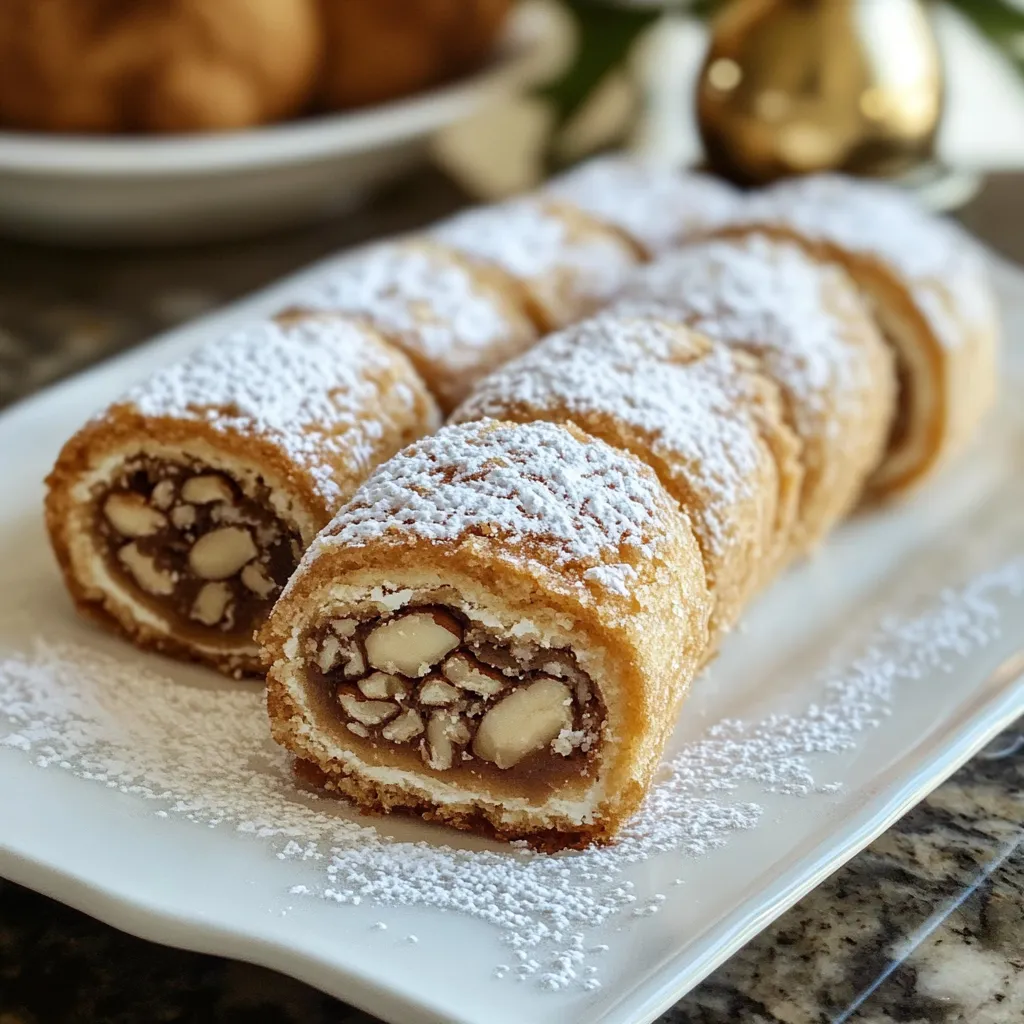 Une assiette de pâtisseries saupoudrées de sucre glace.