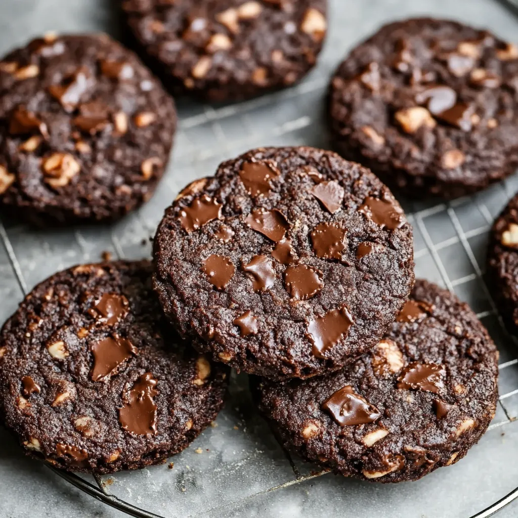 Une assiette de cookies au chocolat.