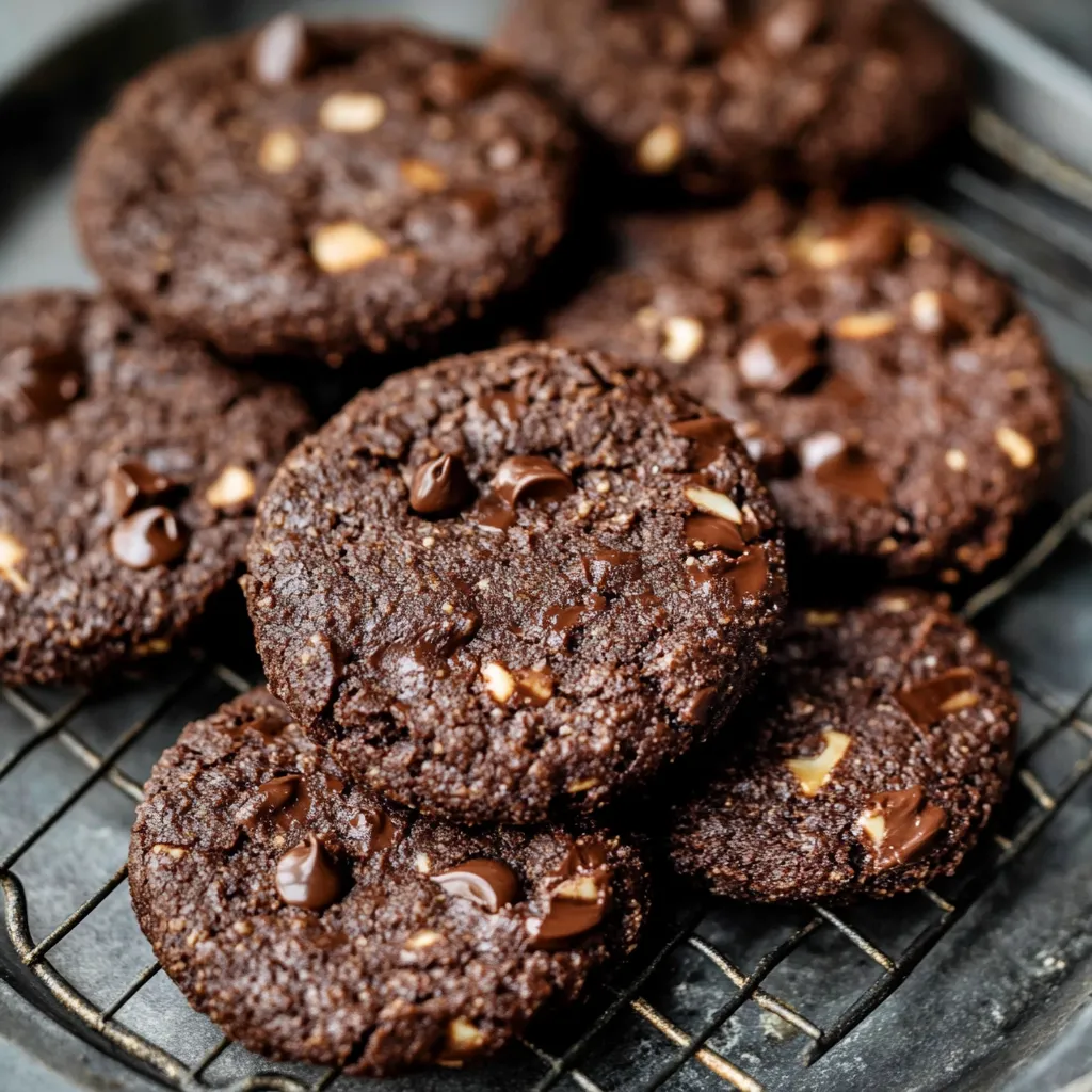 Une assiette de cookies aux pépites de chocolat.