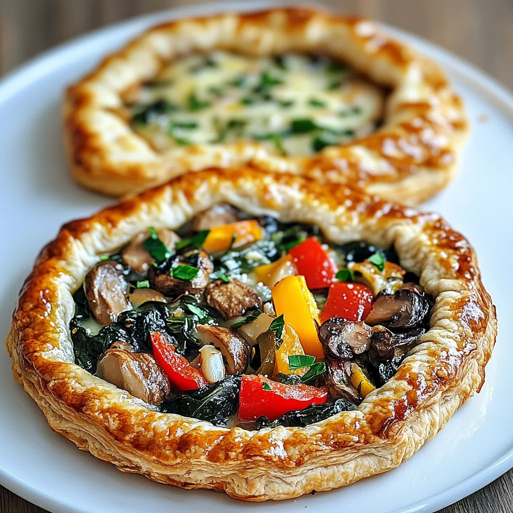 Deux petites tartes sur une assiette.